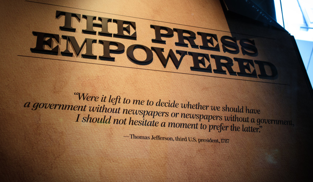 Quote from Thomas Jefferson in the Newsium in Washington, DC